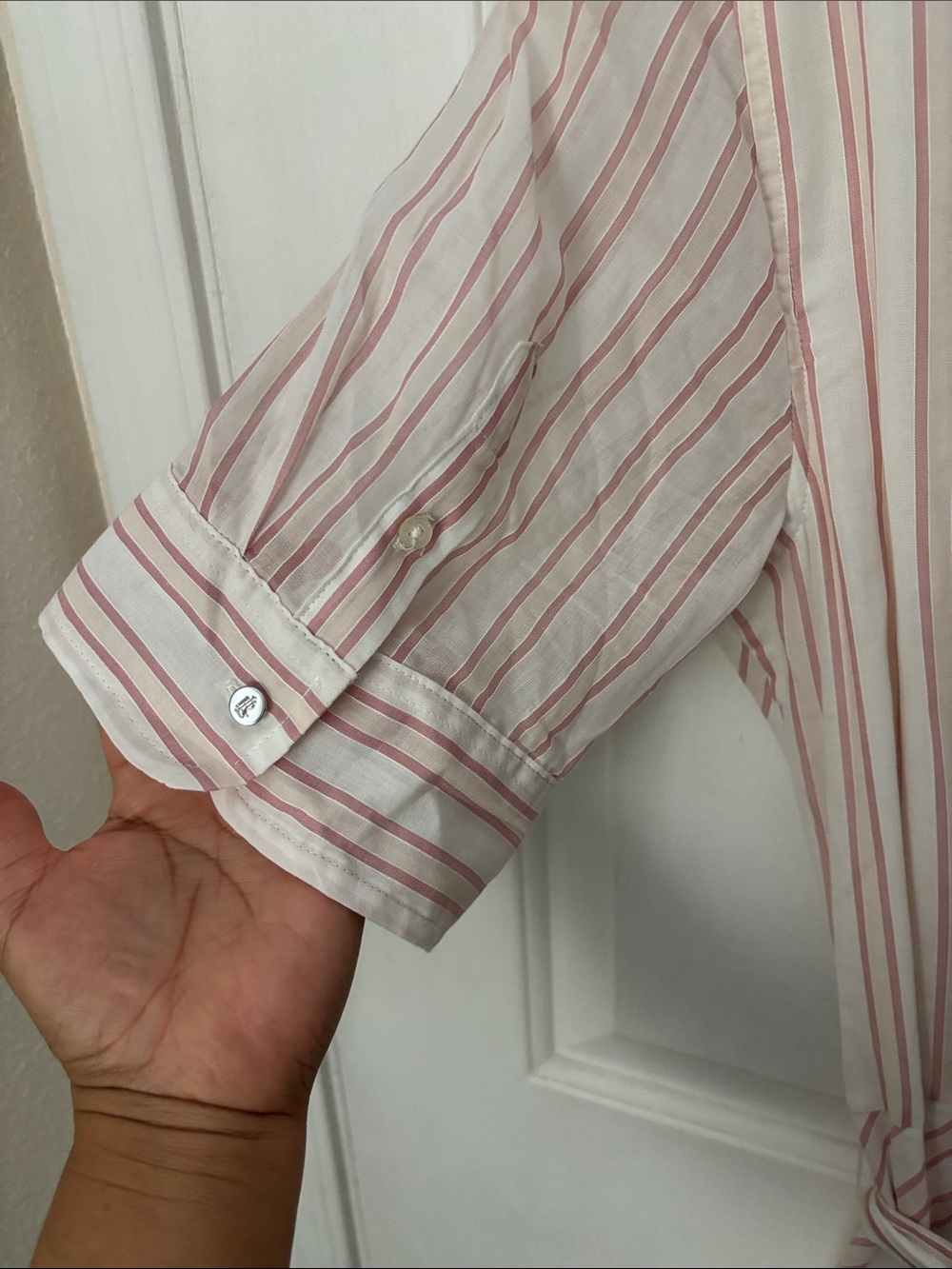 Lauren Ralph Lauren White and Pink Striped Midi Dress - Picture 2 of 7